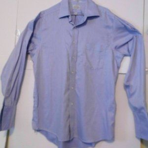 Eagle Shirtmakers Mens Long Sleeve Flip Cuff Blue